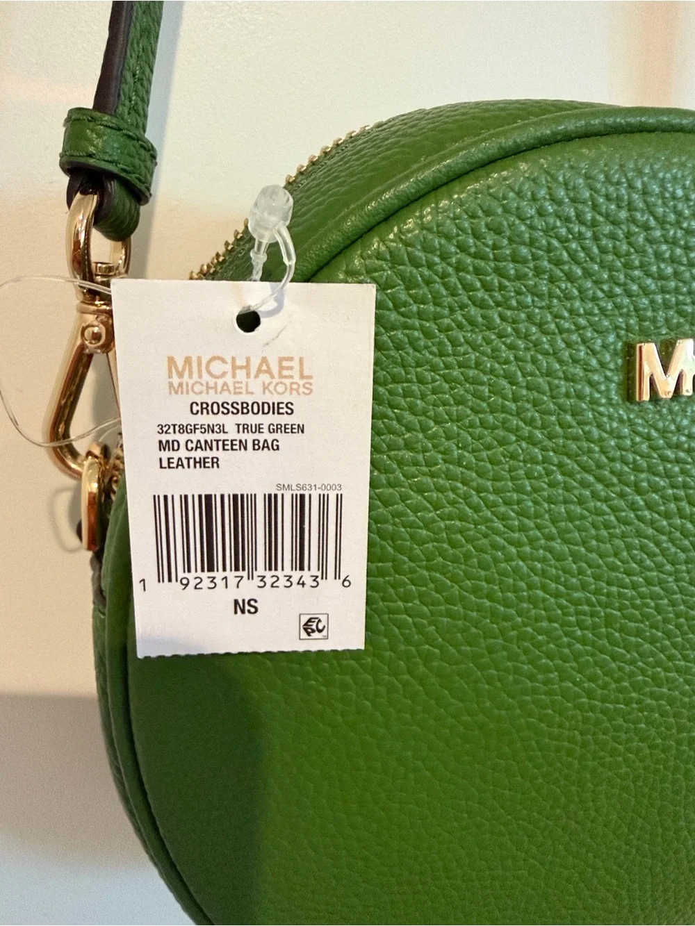 Michael Kors True Green Canteen Leather Crossbody with Tassel